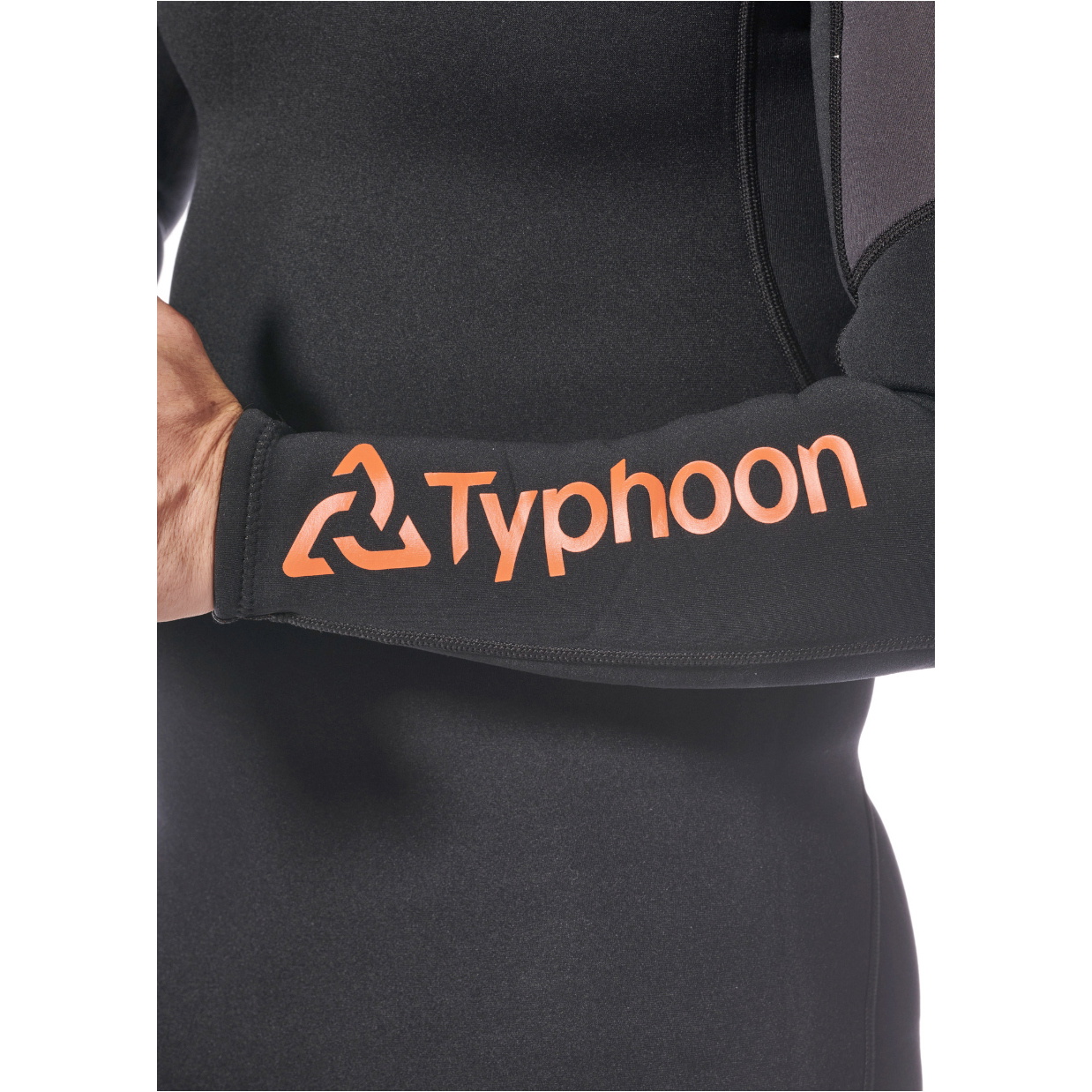 2026 Typhoon Mens Essential 3/2mm Back Zip Wetsuit 250000 - Black / Solar